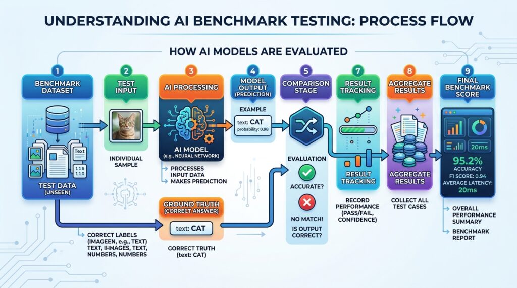 AI evaluation benchmarks workflow input output comparison