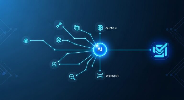 Agentic AI workflow ನಲ್ಲಿ AI ಹೇಗೆ plan ಮಾಡಿ decision ತೆಗೆದುಕೊಳ್ಳುತ್ತದೆ ಎಂಬುದನ್ನು ತೋರಿಸುವ illustration