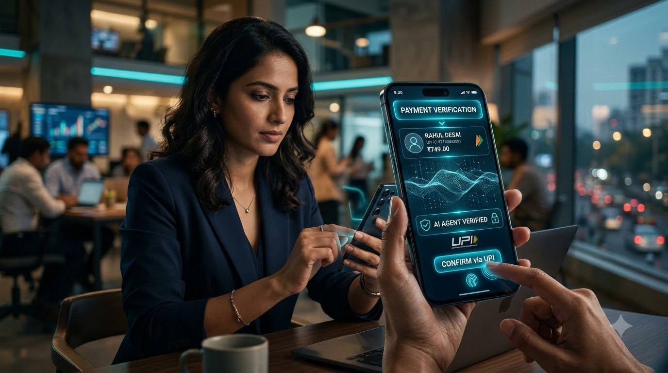Agentic Payments India showing AI agent and secure UPI payment