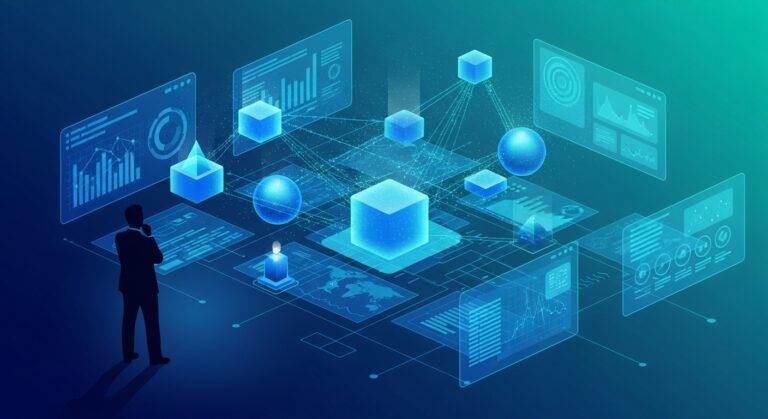 Professional supervising AI agents managing automated digital workflow systems