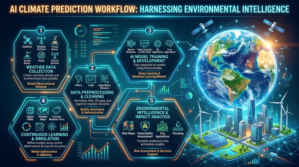 AI climate prediction workflow