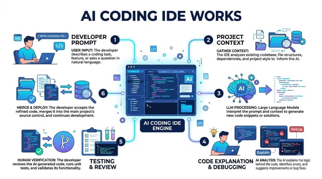 AI Coding IDE workflow: promptನಿಂದ code generation ಮತ್ತು testingವರೆಗೆ