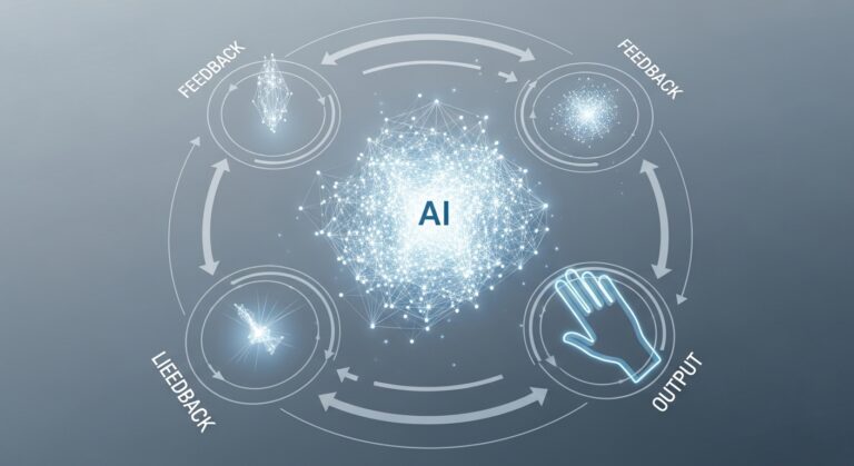 AI system improving through feedback loops under human supervision