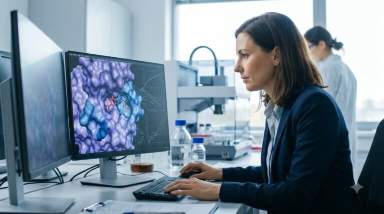 AI in Drug Development research using protein structures and molecular data