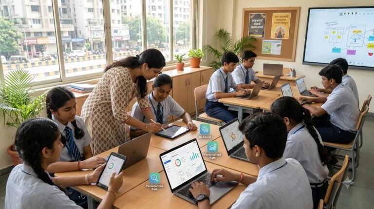 AI in Indian Education: students and teachers using AI-powered learning tools