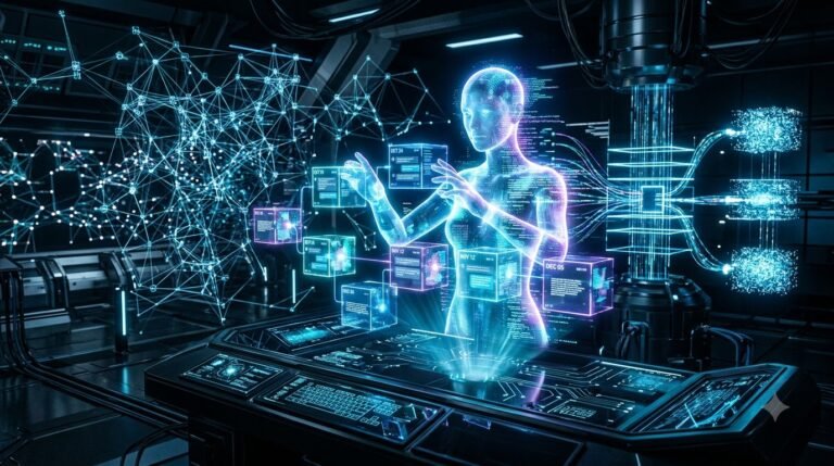 AI Memory Systems showing intelligent context memory, vector databases and long-term AI knowledge storage.