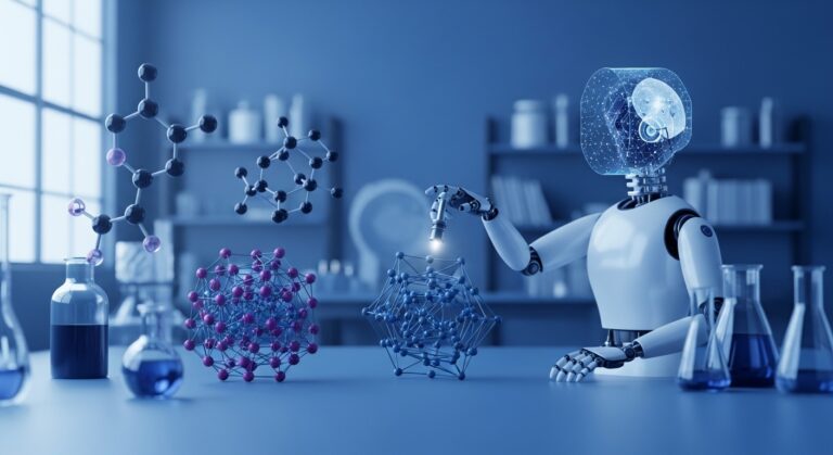 AI neural network nodes data process ಮಾಡುತ್ತಿರುವ technology illustration