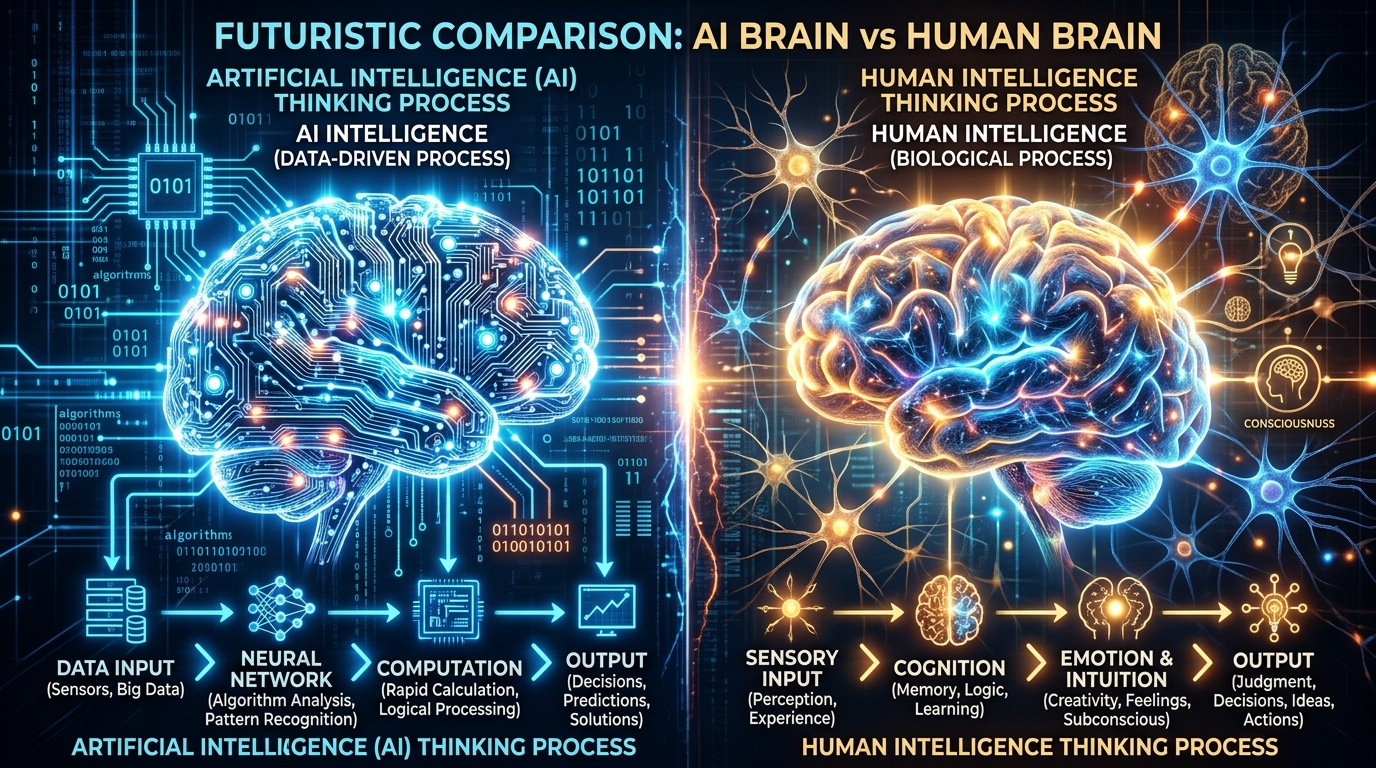 AI reasoning vs human thinking