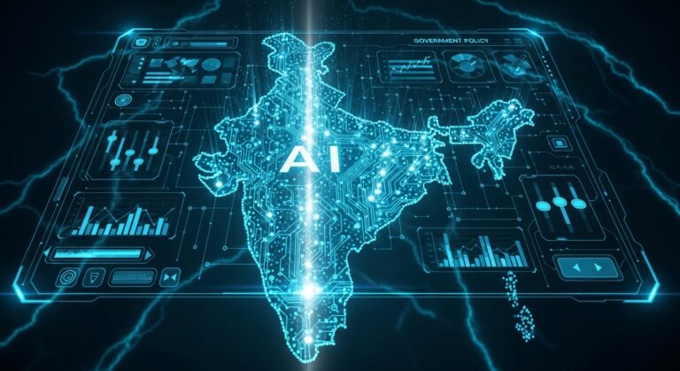 India government artificial intelligence governance framework develop ಮಾಡುವ AI policy concept illustration