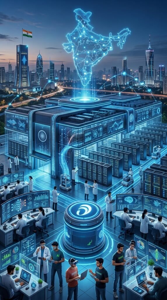 India AI Infrastructure powering sovereign AI compute with advanced GPU clusters.