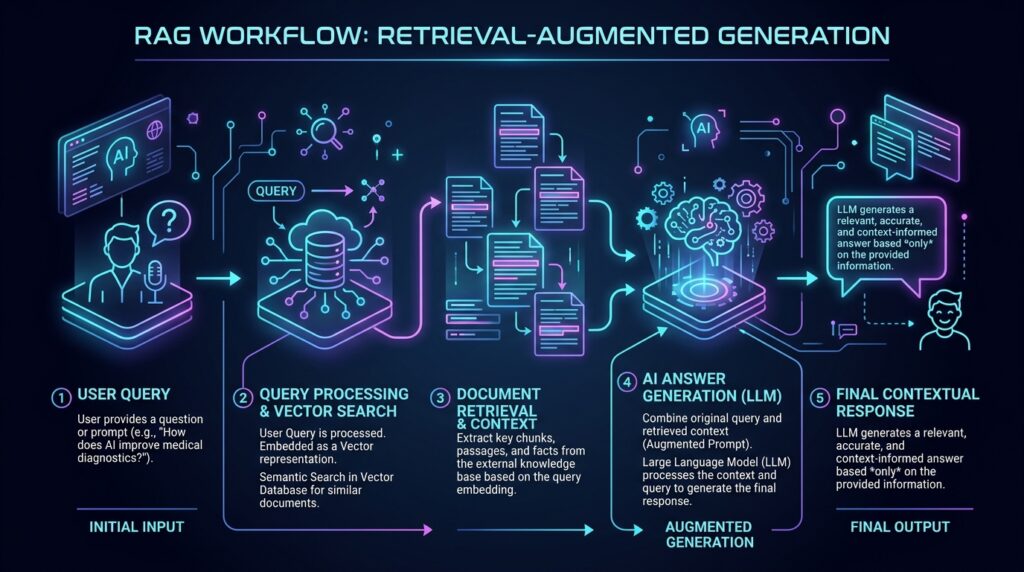 RAG Retrieval Augmented Generation workflow