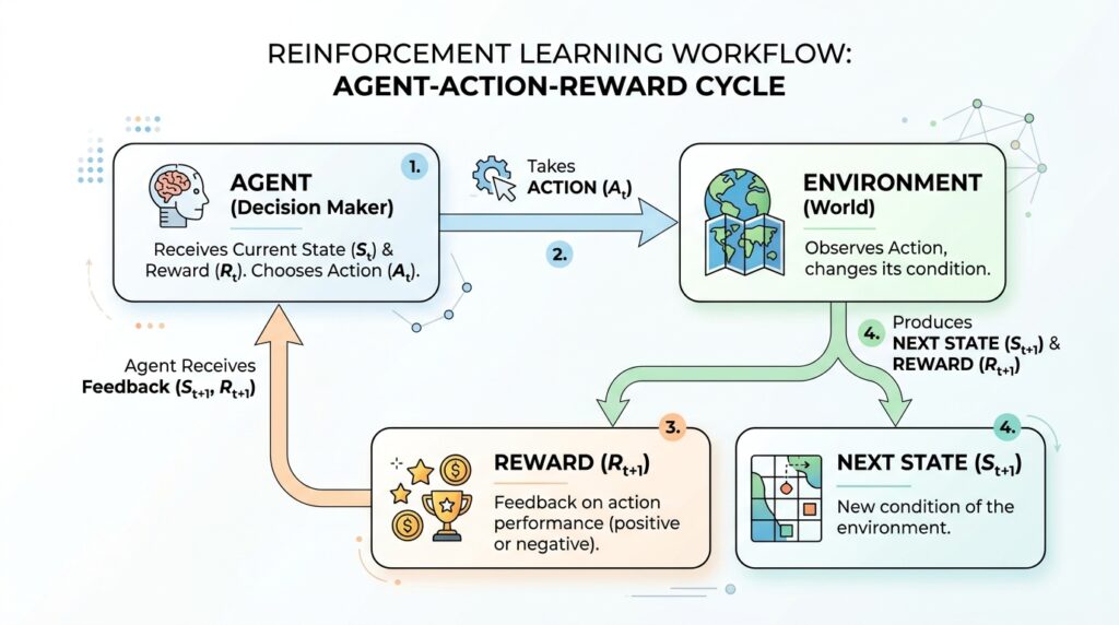 reinforcement learning workflow agent reward cycle