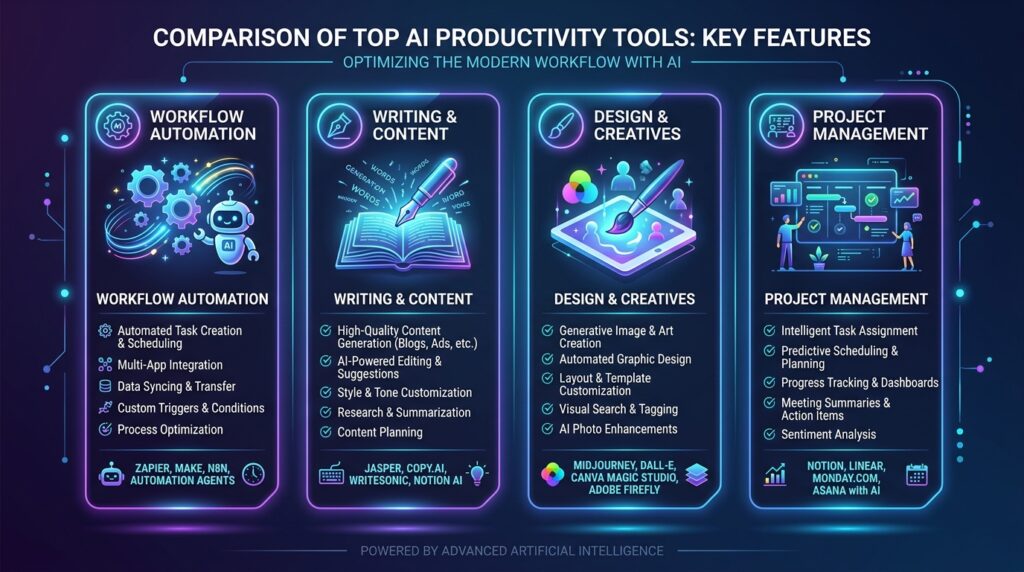 AI productivity tools comparison